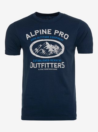 Tmavě modré pánské tričko s potiskem Alpine Pro WENNOR 