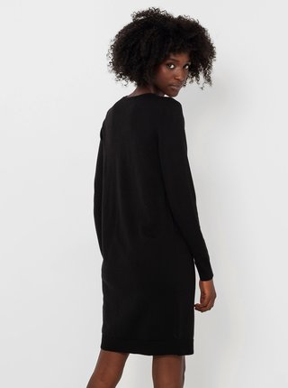 Černé svetrové pouzdrové šaty CAMAIEU