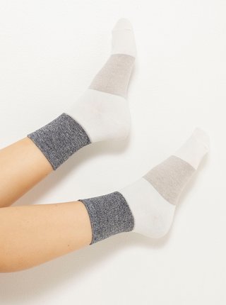 Ponožky pre ženy CAMAIEU - sivá, biela