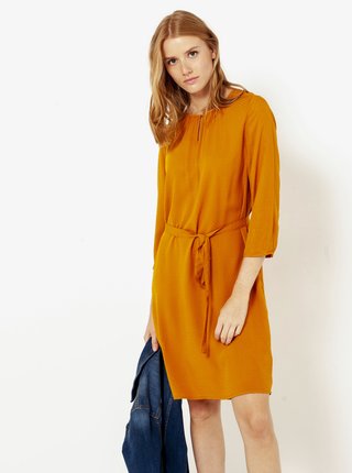 Oranžové šaty s tříčrvrtečním rukávem CAMAIEU