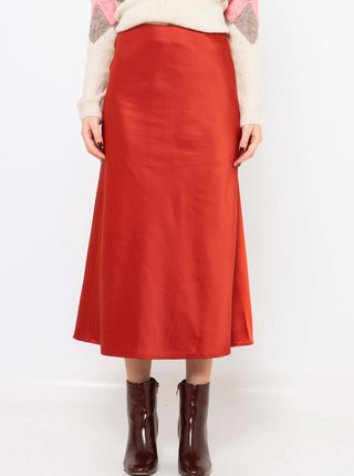Červená midi sukňa CAMAIEU
