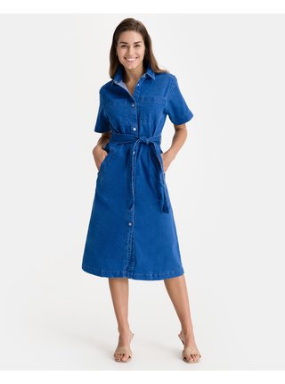 Košeľové šaty pre ženy ICHI - modrá