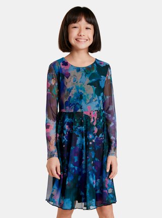 Modré holčičí vzorované šaty Desigual Lipa