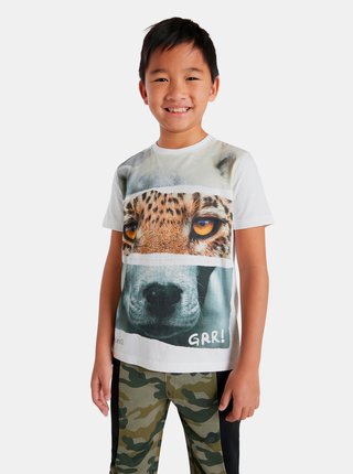 Biele chlapčenské tričko s motívom Desigual Animals