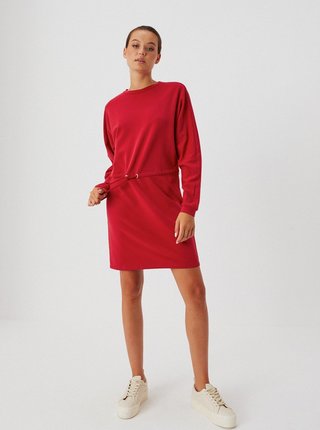 Červené mikinové šaty Moodo