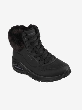 Černé dámské zimní kotníkové boty Skechers