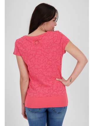 Růžové dámské vzorované tričko Alife and Kickin