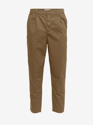 Hnedé chino nohavice ONLY & SONS Dew