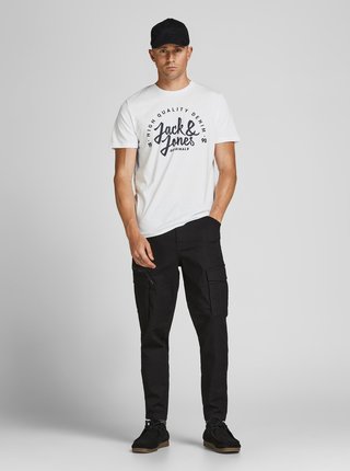 Bílé tričko s nápisem Jack & Jones Kimbel
