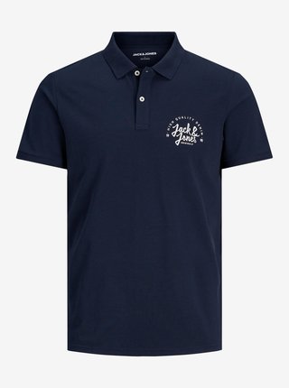 Tmavě modré polo tričko s nápisem Jack & Jones Kimbel