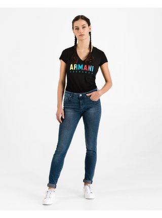 Skinny fit pre ženy Armani Exchange - modrá