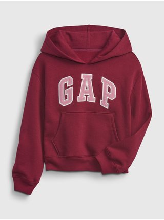 Červená holčičí mikina GAP Logo fleece hoodie
