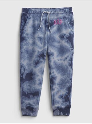 Modré holčičí tepláky GAP Logo tie-dye joggers