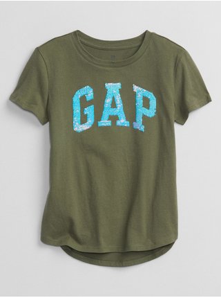 Zelené holčičí tričko GAP Logo better arch t-shirt