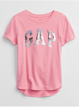 Růžové holčičí tričko GAP Logo better arch t-shirt