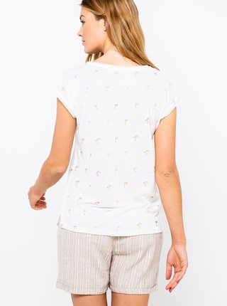 Bílé vzorované tričko CAMAIEU