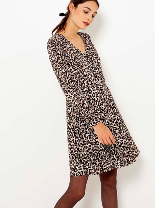 Hnědé šaty s leopardím vzorem CAMAIEU