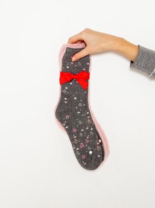Sada dvou ponožek v šedé a růžové barvě CAMAIEU