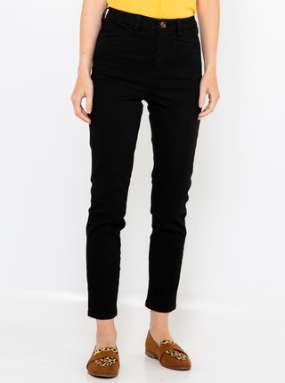 Černé zkrácené džínové kalhoty CAMAIEU 