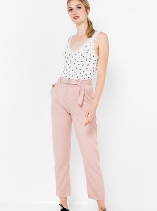 Světle růžové zkrácené kalhoty CAMAIEU