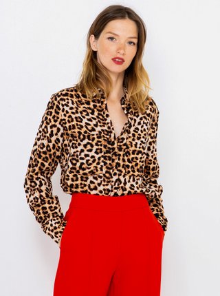 Béžová košeľa s leopardím vzorom CAMAIEU
