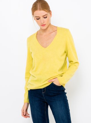 Žltý kašmírový sveter CAMAIEU