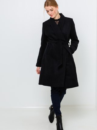 Černý vlněný kabát CAMAIEU