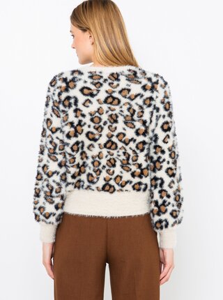 Krémový svetr s leopardím vzorem CAMAIEU