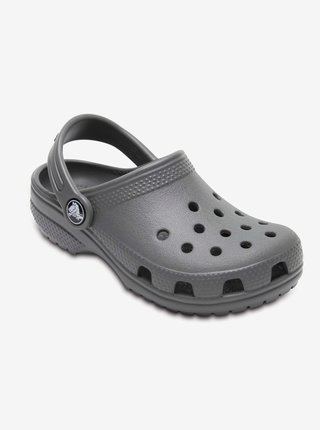 Šedé dětské pantofle Crocs