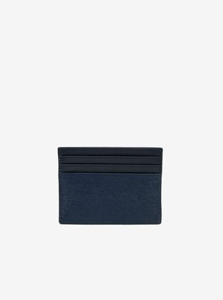 Tmavomodré pánske kožené púzdro na karty Calvin Klein