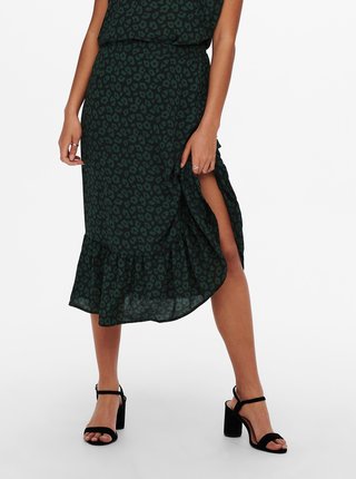 Černo-zelená vzorovaná midi sukně Jacqueline de Yong Piper
