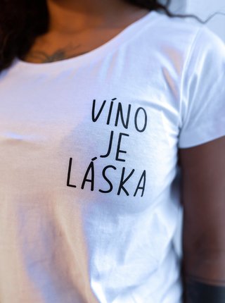 Biele dámske tričko ZOOT Original Víno je láska