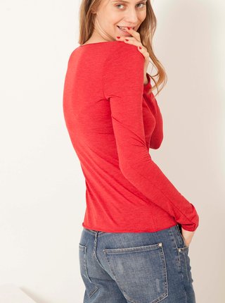 Tričká s dlhým rukávom pre ženy CAMAIEU - červená
