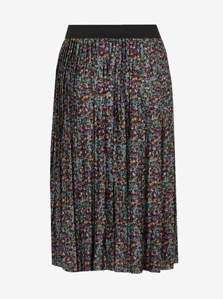 Tmavozelená kvetovaná plisovaná sukňa Jacqueline de Yong Boa