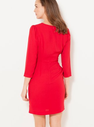 Červené pouzdrové šaty s tříčtvrtečním rukávem CAMAIEU