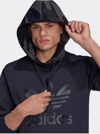 Mikiny s kapucou pre mužov adidas Originals - modrá