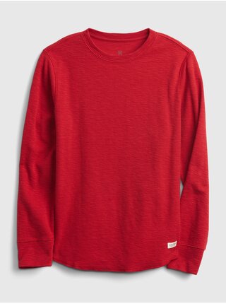 Červené klučičí tričko long sleeve texture crew