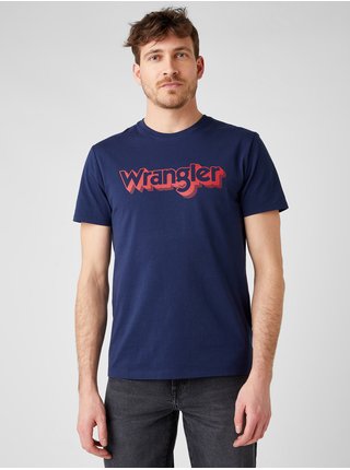 Tričká s krátkym rukávom pre mužov Wrangler - modrá