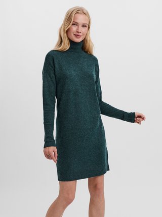 Zelené svetrové šaty s rolákom VERO MODA Brilliant