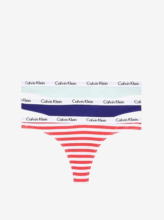 Sada tří tang v modré a červené barvě Calvin Klein Underwear
