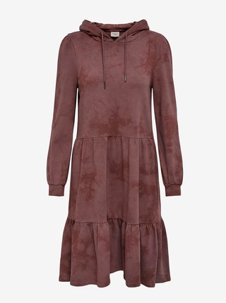Vínové mikinové šaty s kapucí JDY Fia