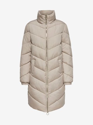 Béžový zimní prošívaný kabát Jacqueline de Yong New Finno