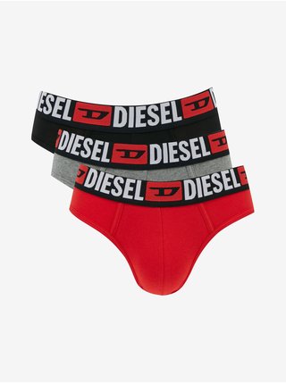 Slipy pre mužov Diesel - čierna, červená, sivá