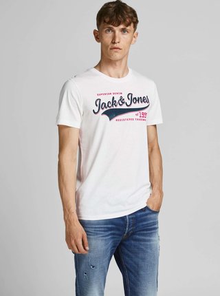 Bílé tričko Jack & Jones Logo