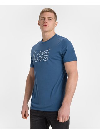 Modré pánske tričko Lee Wobbly Logo