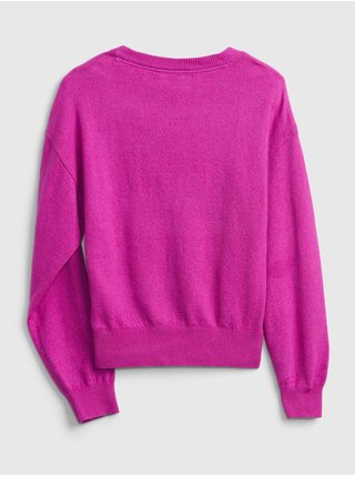 Růžový holčičí svetr GAP novelty soft brushed