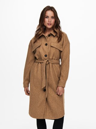 Trenčkoty a ľahké kabáty pre ženy ONLY - hnedá