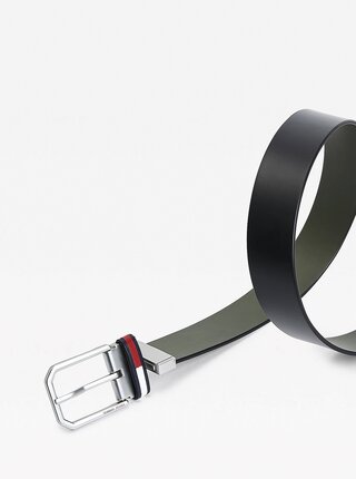 Černý pánský kožený pásek Tommy Hilfiger