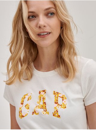 Smetanové dámské tričko s barevným logem GAP