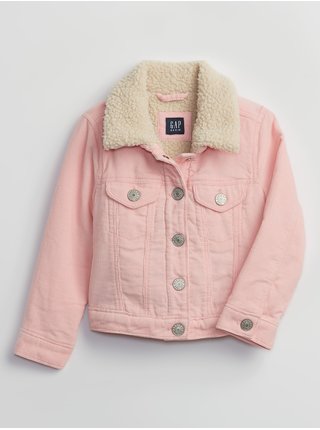 Růžová holčičí bunda jacket sherpa cord GAP